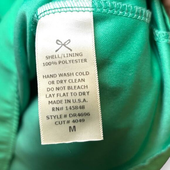 Everly Ruffle Double Hem Shift Dress Size Medium Peacock Teal Green Flowy - Picture 5 of 5